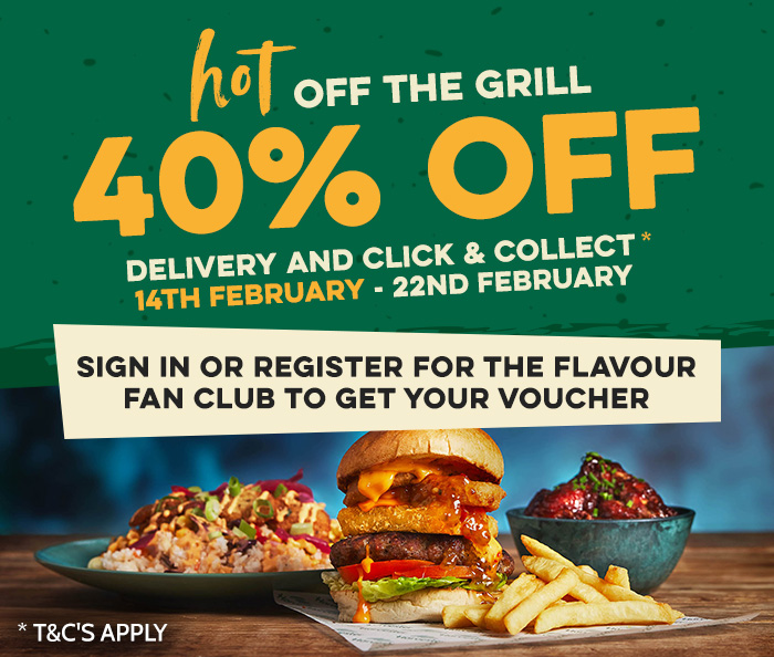 25% off food through Flavour Rewards
