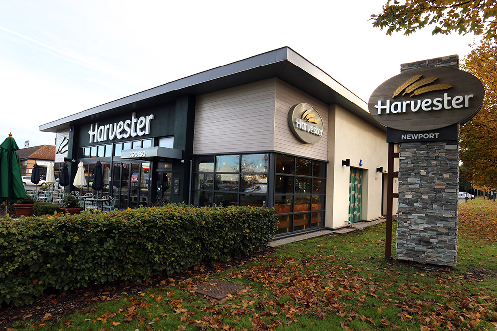 Beer Garden at Harvester Newport Retail Park